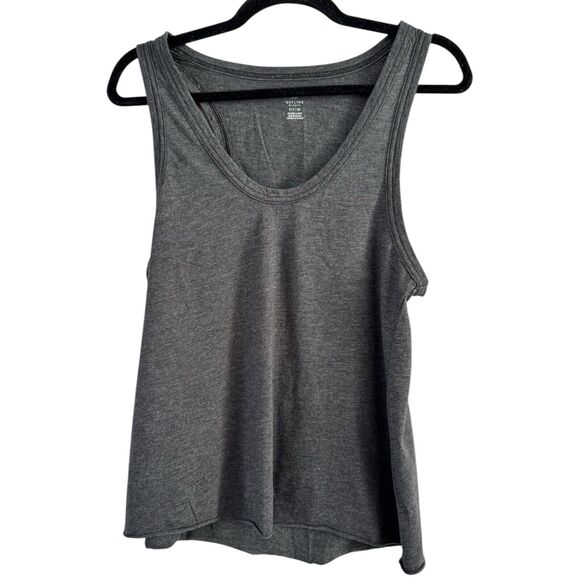 NWT Aerie Offline Dark Gray Scoop Neck Loose Muscle T-shirt Women’s Size Small - Picture 1 of 6
